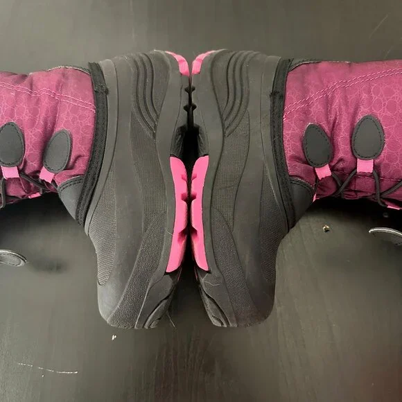 Kamik Kids Purple/Pink Snowgypsy Faux Fur Lined Winter Snow Boot Size 2 - Picture 8 of 12